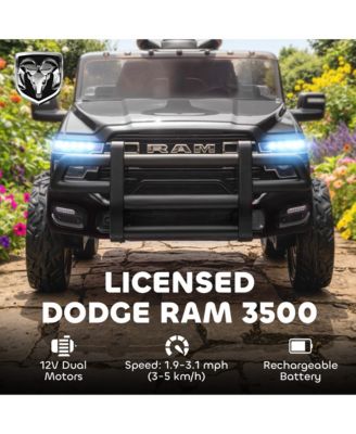 12V Licensed Dodge RAM 3500 Kids Ride on Car with Dual Motors