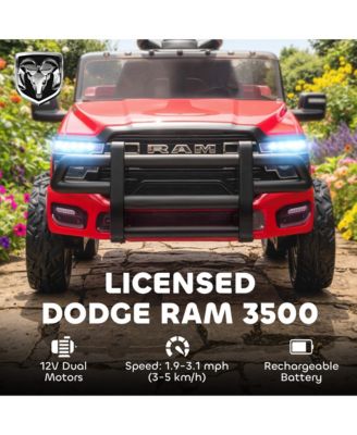 12V Licensed Dodge RAM 3500 Kids Ride on Car with Dual Motors