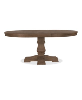 Alverton 7-Pc. Wood Round Table and Upholstered Side Chairs Dining Set