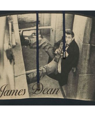 Men's Navy Blue James Dean Graphic Cotton Hoodie
