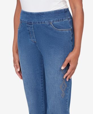 Petite Austin Geometric Heat Set Super Stretch Denim Jeans