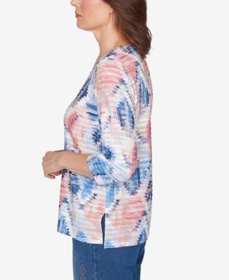 Petite Austin Aztec Diamond Knit Top