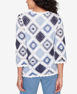 Petite Austin Diamond Crochet Sweater