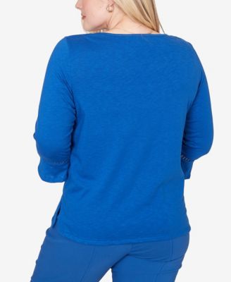 Petite The Royal Treatment Placed Floral Medallion Embroidered Top