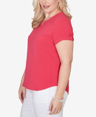 Petite The Royal Treatment Solid Rolled Short-Sleeve T-Shirt