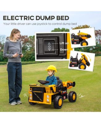 12V Kids Ride On Dump Truck with Electric Dump Bed