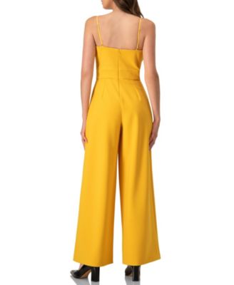 Women's Wide-Leg Yellow Jumpsuit