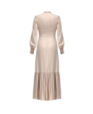 Women's V-Neck Long Sleeve Maxi Dress