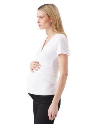 Maternity Ripe Luxe Knit Embrace Nursing Tee White