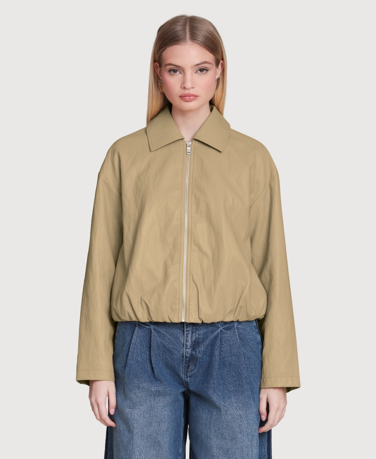 Avec Les Filles Women's Draped Zip Jacket