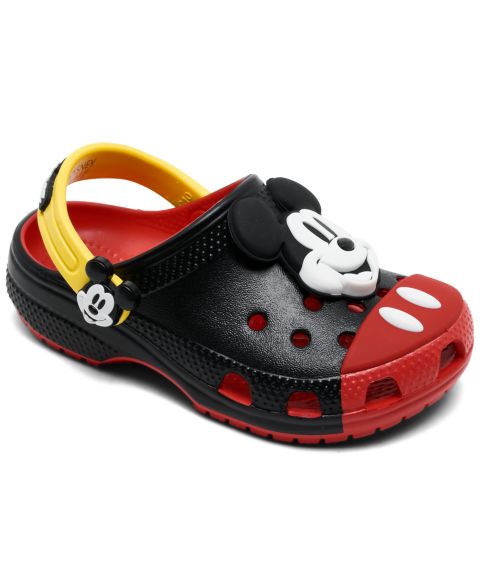 Сабо Crocs x Disney Mickey Mouse Classic Clogs from Finish Line для мальчиков-малышей, цвет: Чёрный / Красный