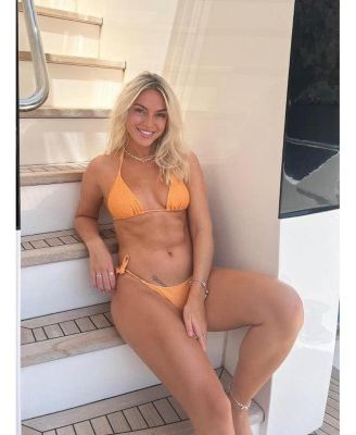 Women's Tangerine Squeeze Tie Side Bikini Bottoms