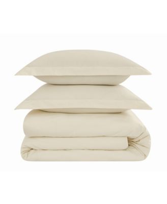 Solid Cotton Percale 3-Pc. Duvet Cover Set, King