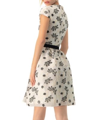 Women's Floral Embroidered Short A-Line Dress