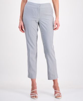 Women's Long-Sleeve Seersucker 2 Piece Pantsuit