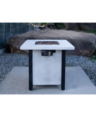 28 Inch Square Outdoor Propane Fire Pit Table 50000 BTU CSA Certified Charcoal Grain 25 Inch H