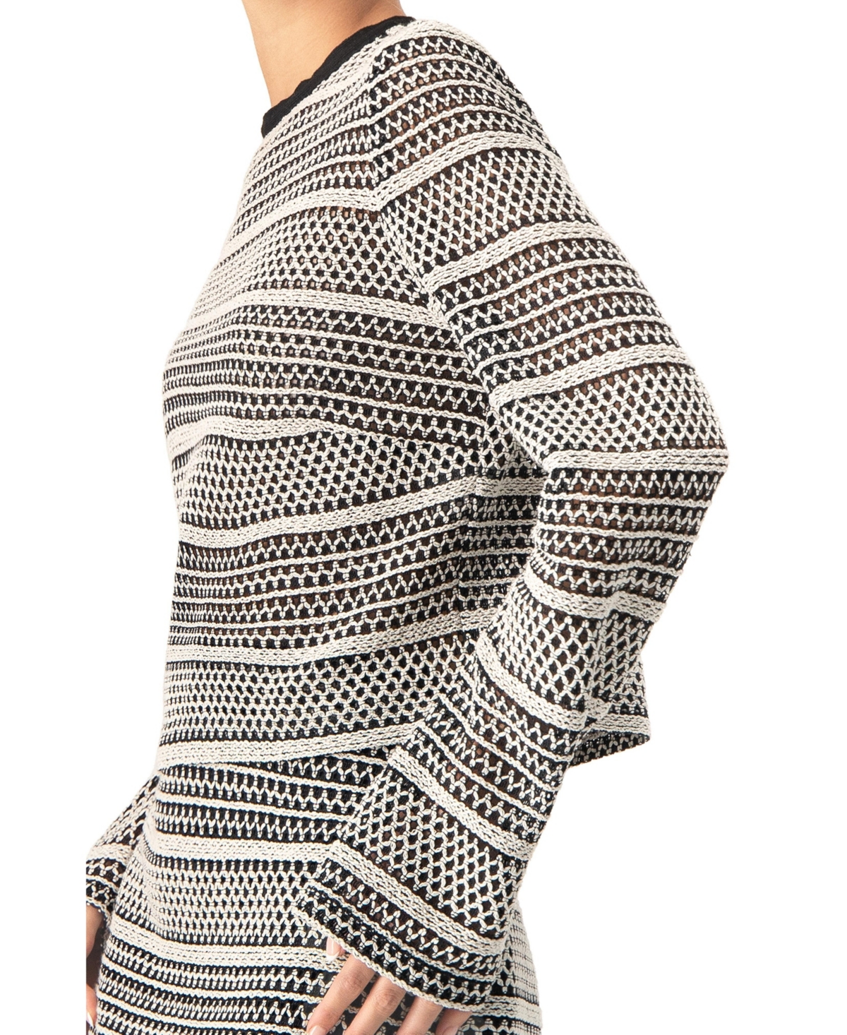 Ivonne Women's Long Sleeve Knit Crop Top