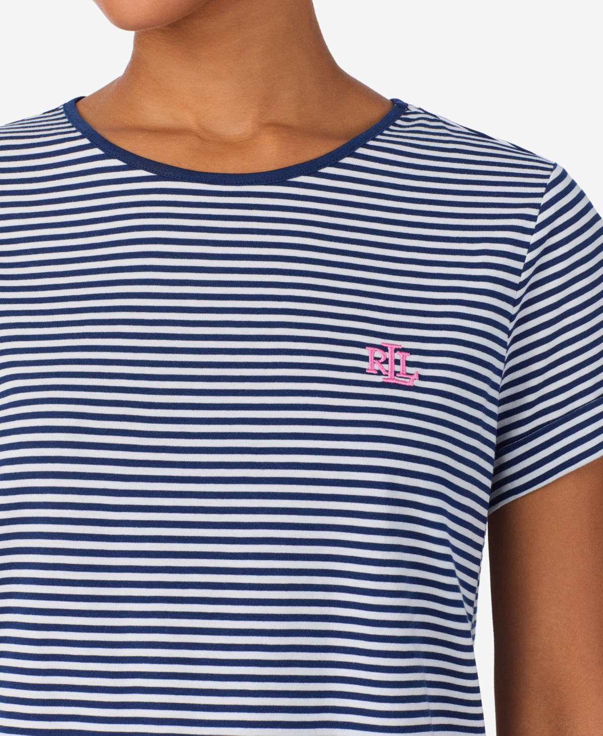 Lauren Ralph Women's 2-Piece Short-Sleeve Crewneck Top and Shorts Pajama Set