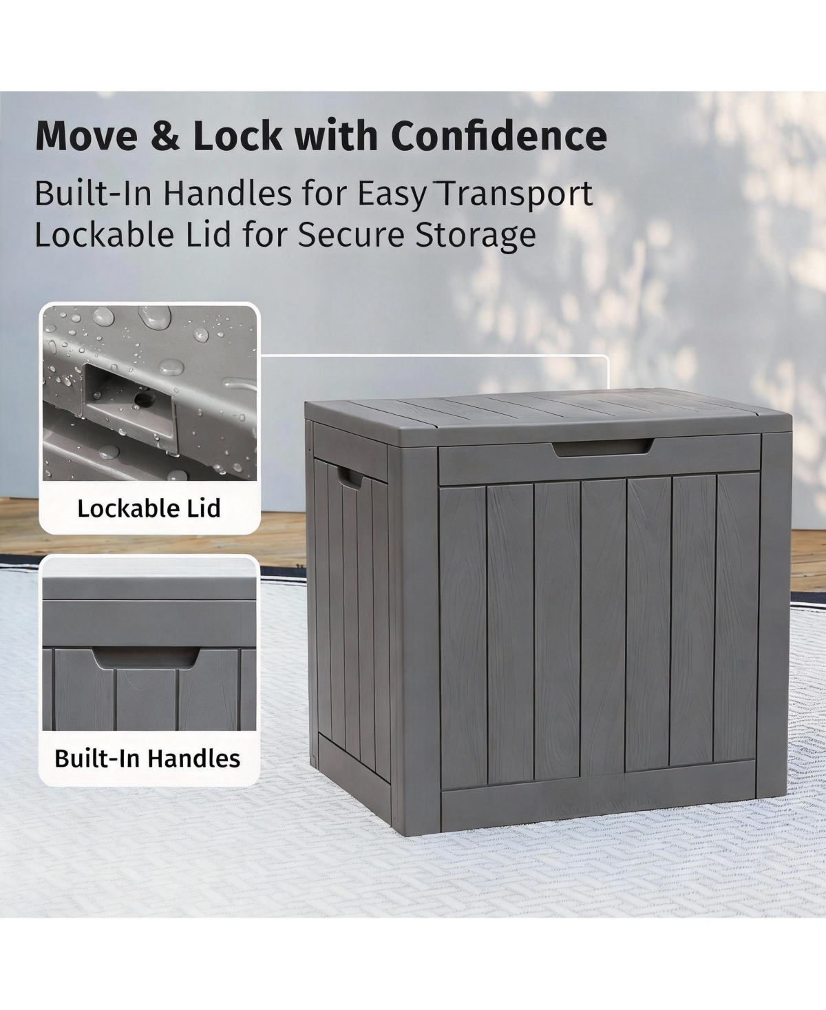 Yigii 31 Gallon Patio Storage Box, Waterproof & Uv Resistant, Multi-Use