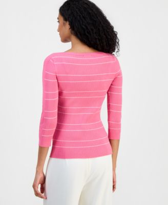 Women's Ribbed Boat-Neck Sweater