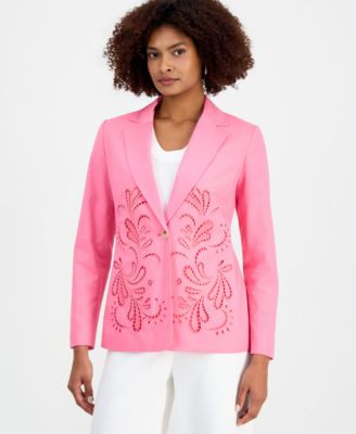 Women's Embroidered One-Button Jacket