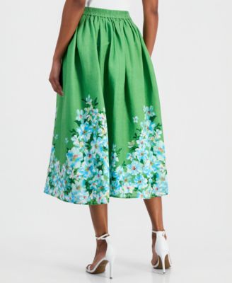 Women's Placed Floral Midi Skirt