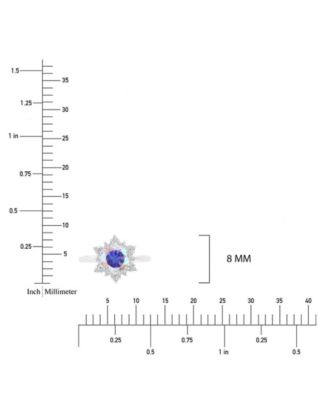 Aurora Borealis (3.39 ct. t.w.) & Cubic Zirconia (3.392 ct. t.w.) Halo Solitaire Engagement Ring