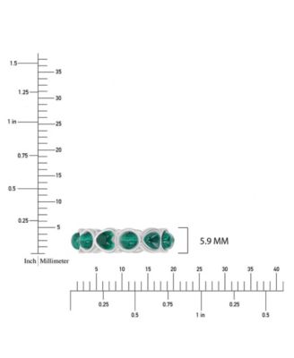 Malachite (3 ct. t.w.) Alternate Band Ring in Rhodium Over Sterling Silver