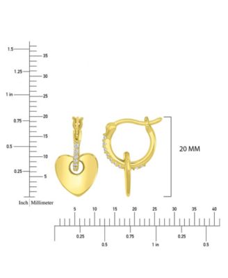 Cubic Zirconia (0.26 ct. t.w.) Heart Huggie Earrings