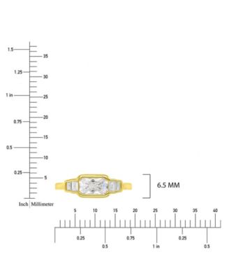 Emerald & Baguette-Cut Cubic Zirconia (2.126 ct. t.w.) Ring in 14k Yellow Gold Over Sterling Silver