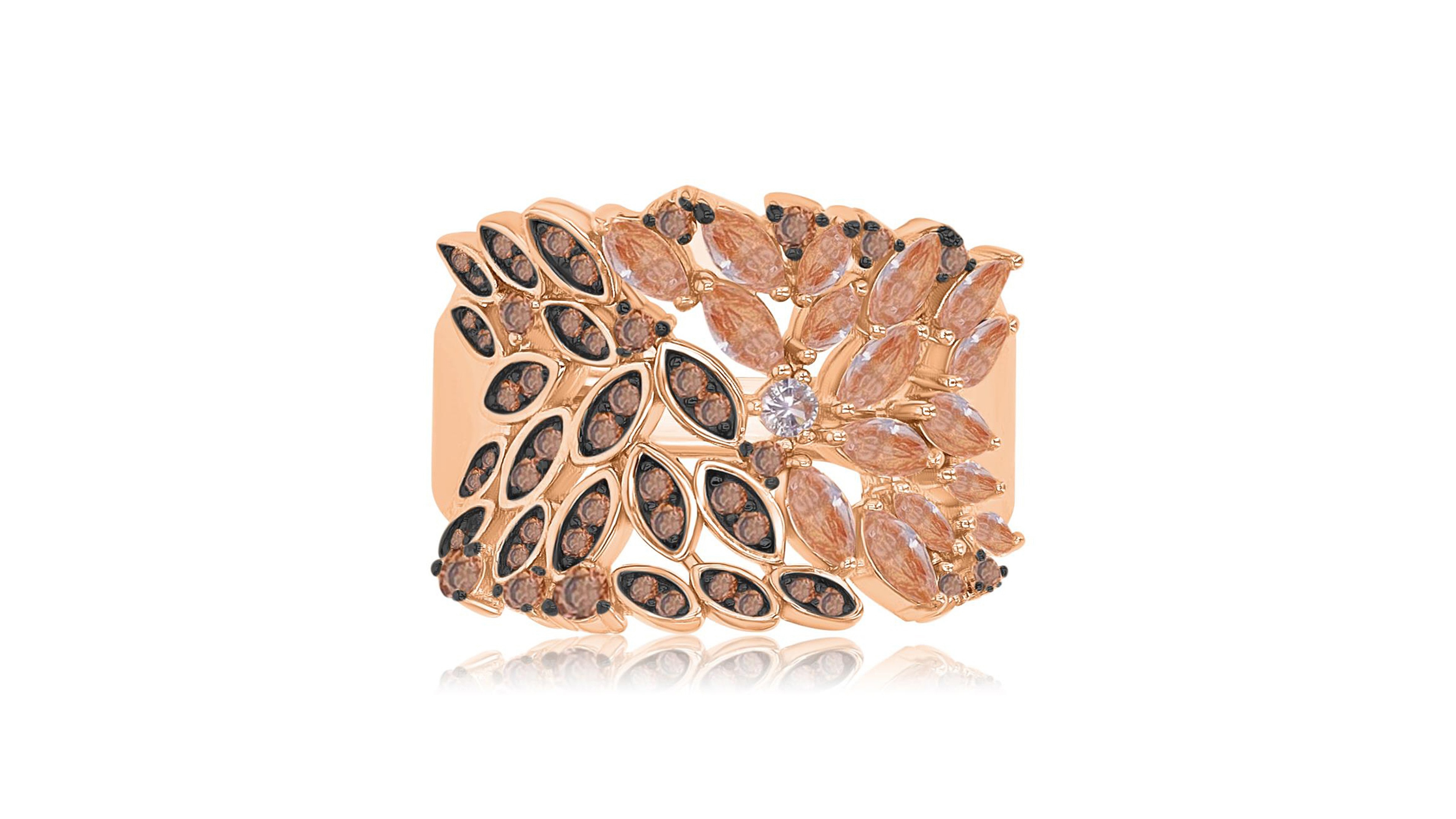 Macy's Morganite Blossom (1.02 ct. t.w.) & Cubic Zirconia (0.73 Ring 14k Rose Gold Over Sterling Silver