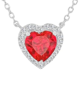 White Sapphire (0.12 ct. t.w.) Necklace in Rhodium Over Sterling Silver