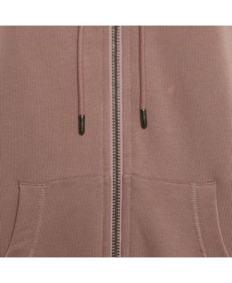 Women's Pink Cotton Hooded Zip-Up Oversized Jacket