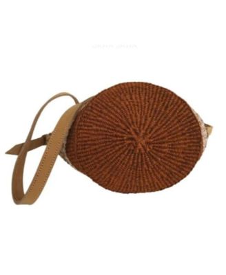 Life Damier Pattern Handwoven Sisal Straw Crossbody Shoulder Bag