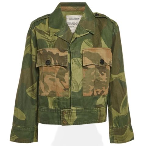 Женские куртки Pre-Owned Zadig & Voltaire Women's Military Camouflage Cotton Blend Kaleno Jacket
