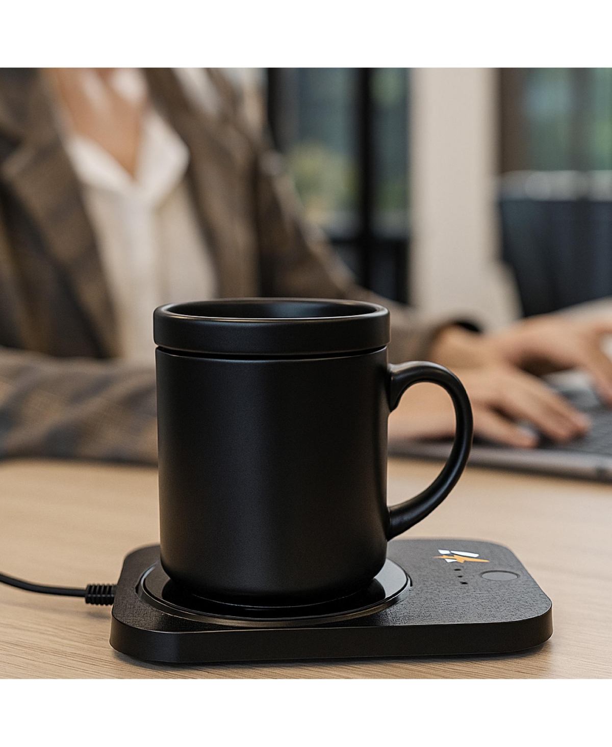 Pursonic Complete Wireless Charging & Comfort Bundle – Sip & Charge 2-in-1 Mug Warmer + 5-in-1 Folding Charging Station