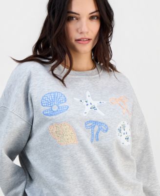 Juniors' Patchwork Graphic Sweatshirt