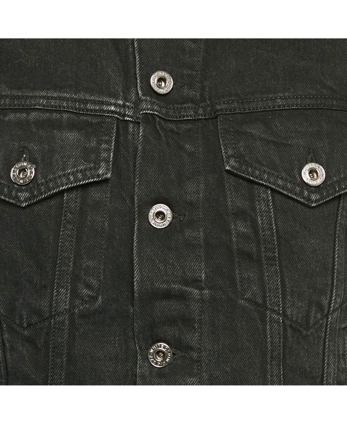 Pre-Owned Off-White Women's Black Embroidered Denim Button Front Jacket