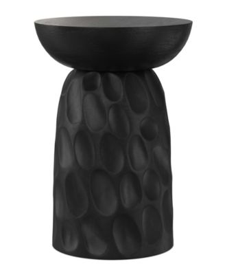 Boyd 13" Mango Wood Solid V-Chisel Accent Table