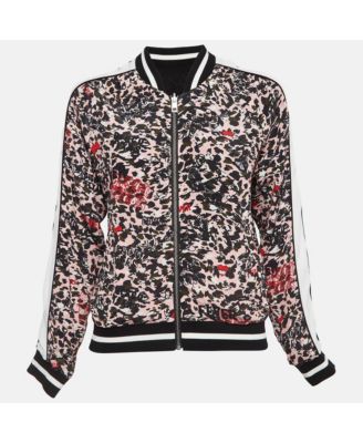 Women's Pre-Owned Zadig and Voltaire Pink/black Printed Crepe Reversible Billy Leo Jacket