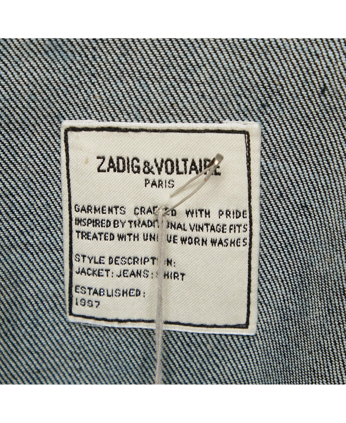 Pre-Owned Zadig & Voltaire Women's Blue Denim Button Front Base Brut Jacket