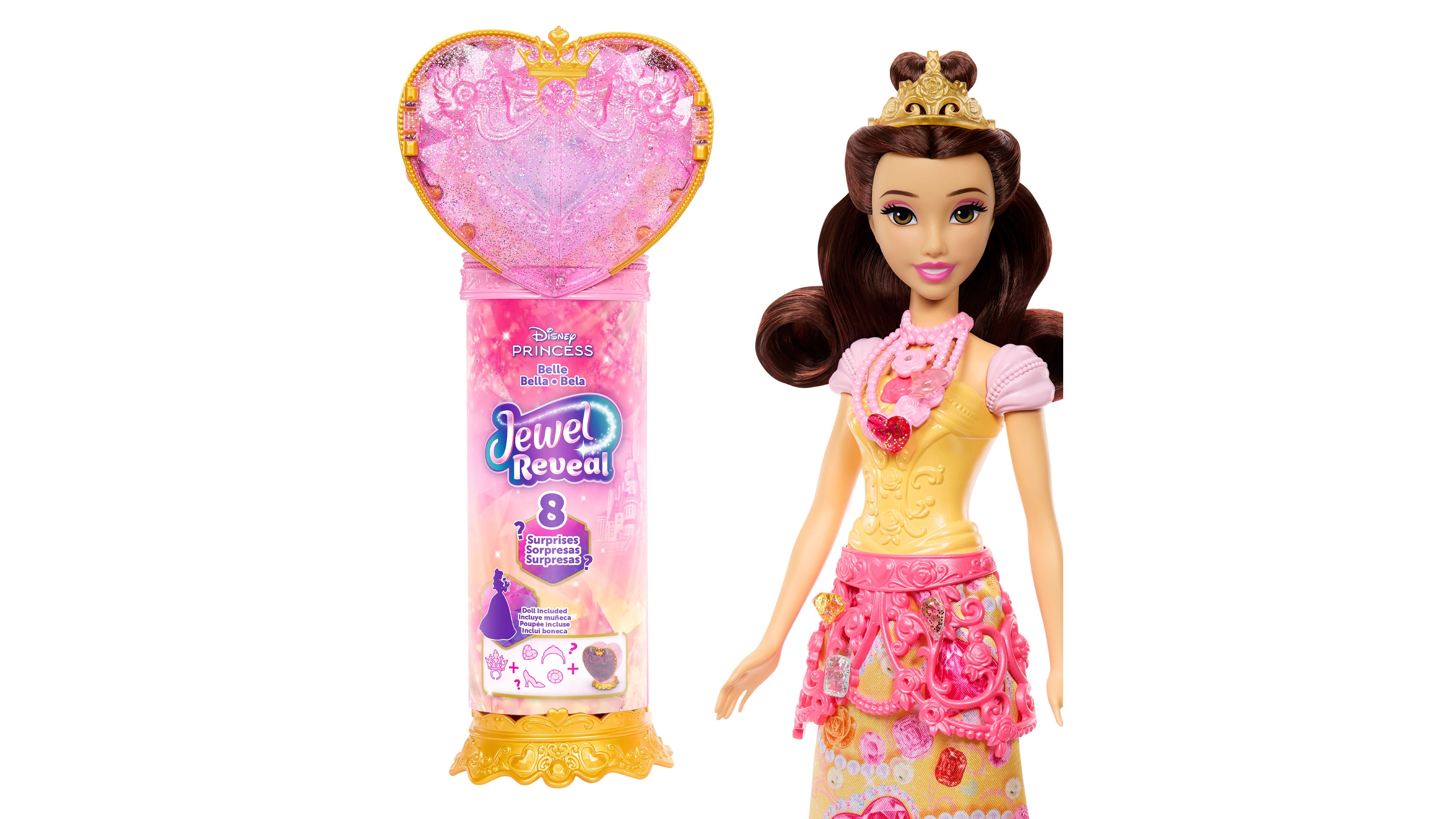 Disney Princess Jewel Reveal Surprise Belle Fashion Doll