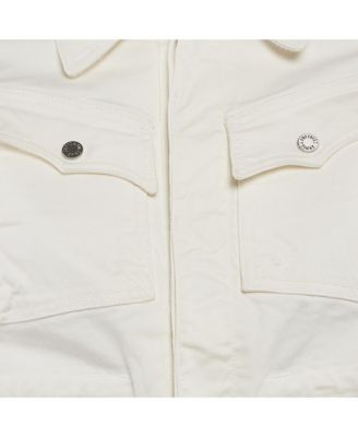 Women's White Cotton Drill Button Front Kimi Jacket