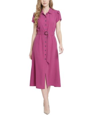 Petite Midi Petal Sleeve Dress