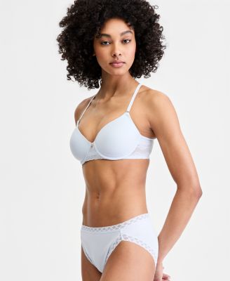  Women's Bliss Perfection Contour Underwire Bra & Bliss Lace-Trim Cotton French-Cut Brief Underwear