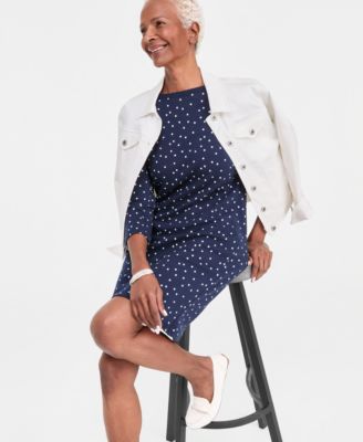 Women's Printed Boat-Neck Knit Dress