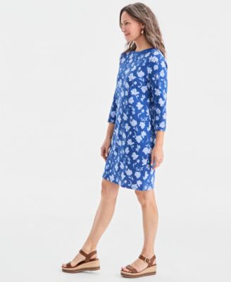 Women's Printed Boat-Neck Knit Dress