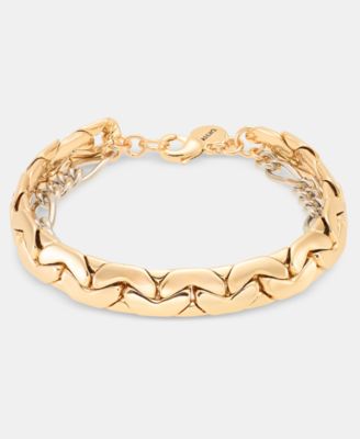 Two-Tone Multi Chain Open Drama Flex Bracelet