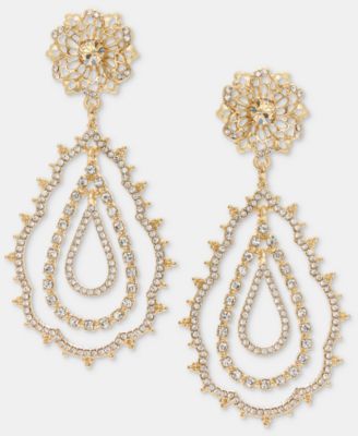Crystal Flower Orbital Statement Earrings