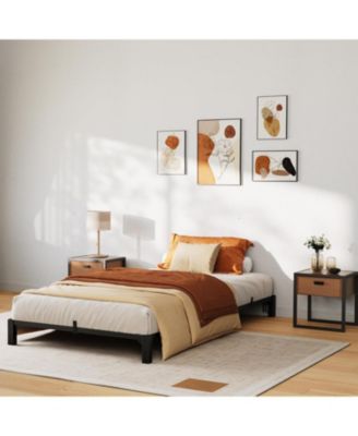 Bed Frame Twin Size, 6 Inch Metal Platform, No Screws Needed, No Box Spring Needed, Heavy Duty, 800 Lbs Capacity